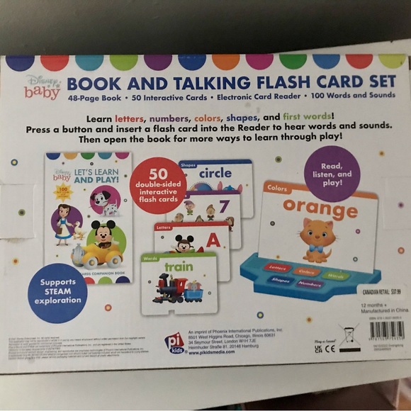 Disney Baby Book and Talking Flash Card Set New in Box Learning Toys - Picture 2 of 2